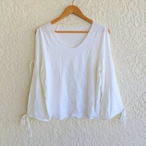 White Top with Tied Sleeves S (NWT)